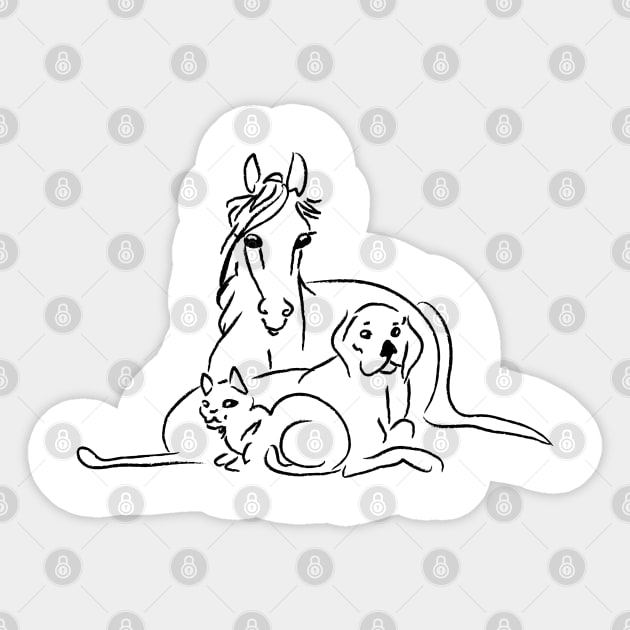 A Trio of Animals Sticker by DickinsonDesign